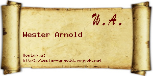 Wester Arnold névjegykártya